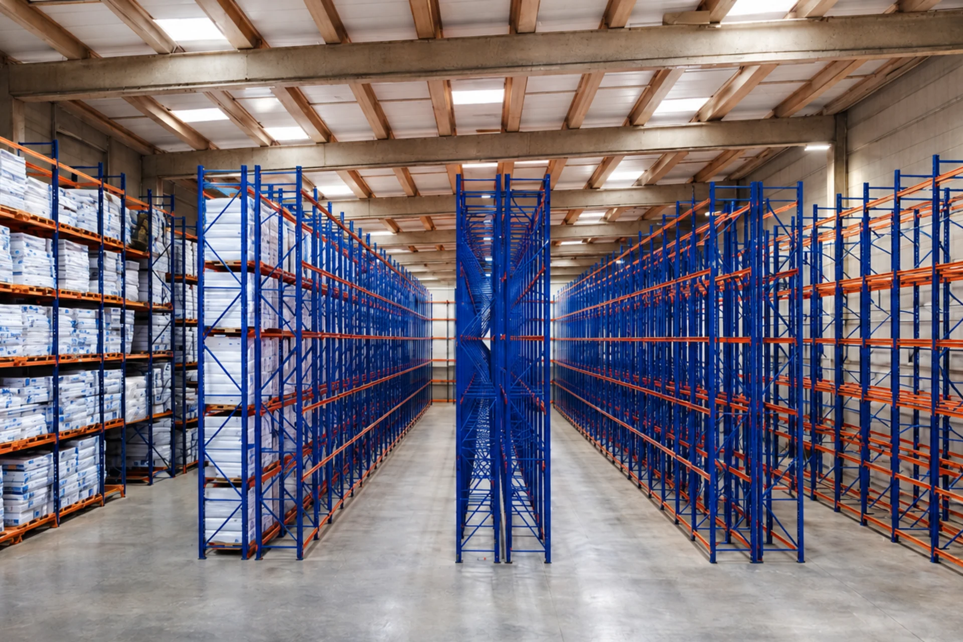 Almacen industrial con racks
